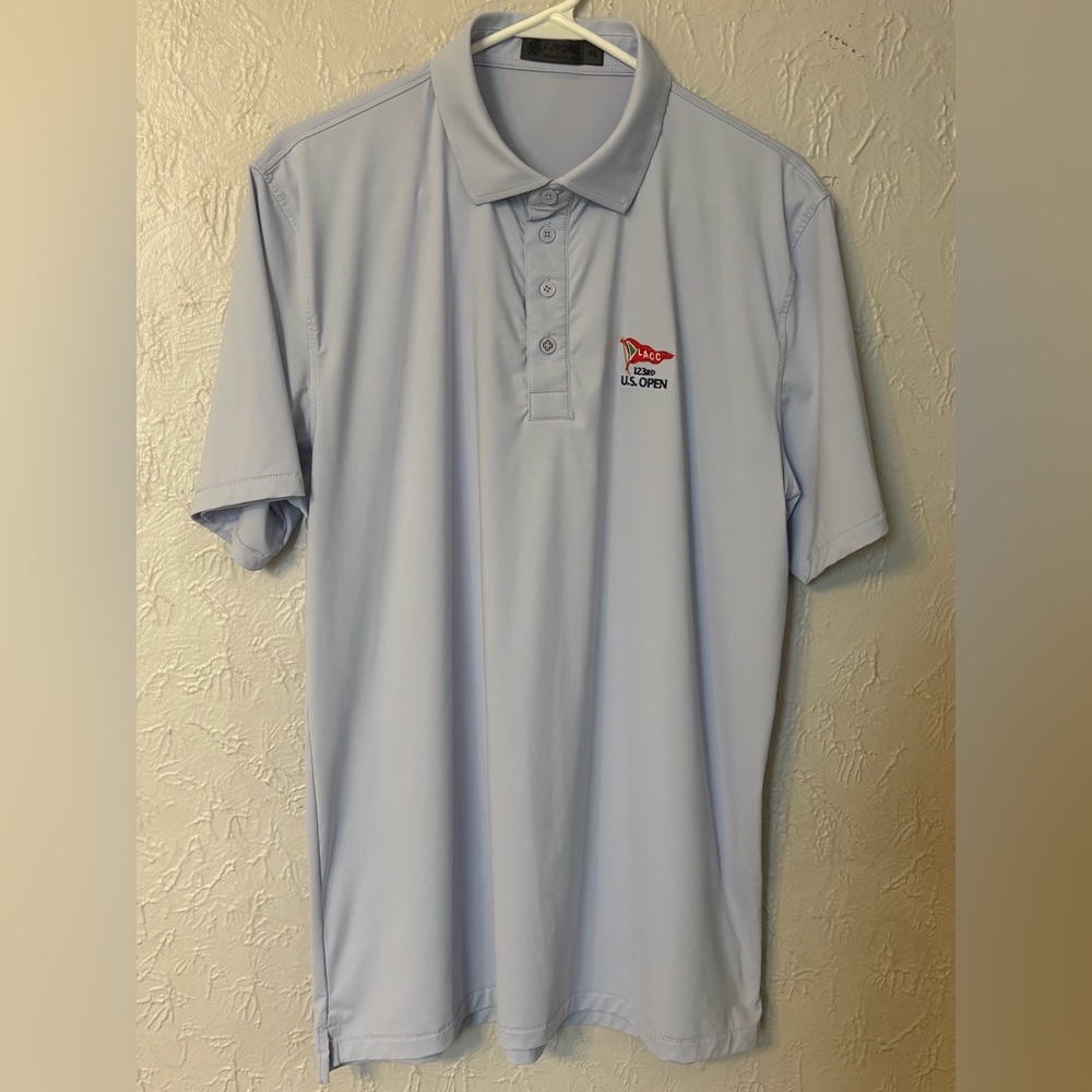 ⛳️ G/Fore Men’s Light Blue Golf Polo - XL - 123rd U.S. Open LACC🏌️‍♂️
